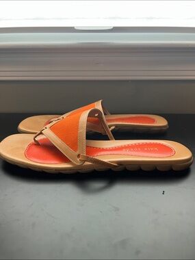 Vintage kate spade Orange & Tan Triangle Strap Sandals